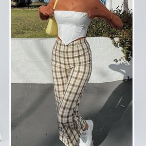 NWOT princess polly euros pants - yellow plaid